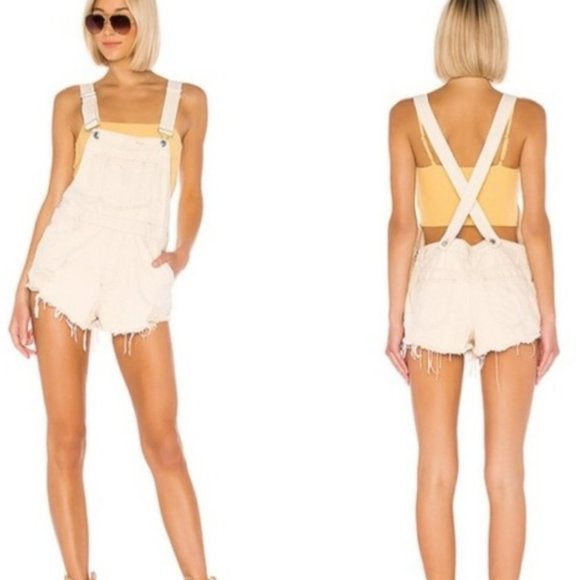 Free People Pants - Free People June Overall Denim Shorts Size 29 NWOT